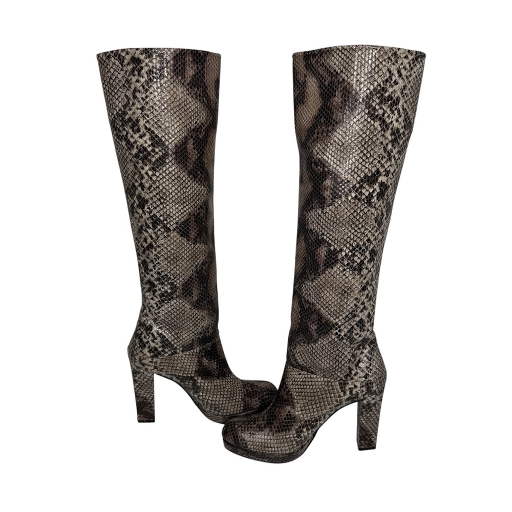 Stuart Weitzman Python Snake Embossed Leather Hee… - image 5
